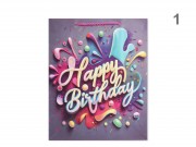 CQ07375 Ajándéktasak Happy Birthday glitteres nagy 26x10x32cm 4f