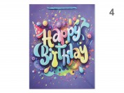 CQ07376 Ajándéktasak Happy Birthday glitteres óriás 30x12x41cm 4f