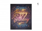 CQ07378 Ajándéktasak Happy Birthday nagy 26x10x32cm 4f