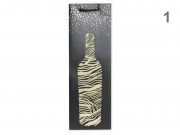 CQ07434 Ajándéktasak italos arany/fekete 12x9x35cm 4f