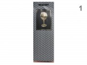 CQ07437 Ajándéktasak italos arany/fekete/fehér 12x9x35cm 4f