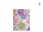 CQ07442 Ajándéktasak virágos glitteres közép 18x8,5x24cm 4f