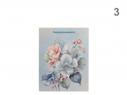 CQ07459 Ajándéktasak virágos glitteres közép 18x8,5x24cm 4f