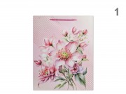 CQ07460 Ajándéktasak virágos glitteres nagy 216x10x32cm 4f