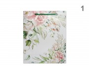 CQ07484 Ajándéktasak virágos arany/zöld nagy 26x10x32cm 4f