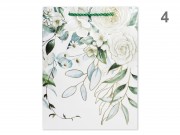 CQ07485 Ajándéktasak virágos arany/zöld óriás 31x12x40cm 4f