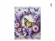 CQ07488 Ajándéktasak levendulás pillangós nagy 26x10x32cm 4f