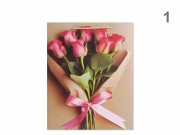 CQ07491 Ajándéktasak virágcsokor nagy 26x10x32cm 4f