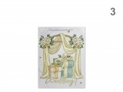 CQ07530 Ajándéktasak Wedding arany glitteres közép 18x8,5x24cm 4f