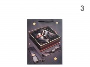 CQ07571 Ajándéktasak férfias közép 18x8,5x24cm 4f