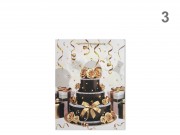 CQ07590 Ajándéktasak party arany/fekete közép 18x8,5x24cm 4f