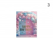 CQ07600 Ajándéktasak Happy Birthday lufis közép 18x8,5x24cm 4f