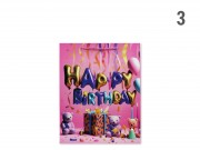 CQ07606 Ajándéktasak Happy Birthday macis közép 18x9x24cm 4f
