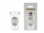 CQ07641 Pálinkás pohár fémcimkés 18