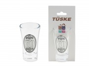 CQ07647 Pálinkás pohár fémcimkés 70