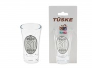 CQ07648 Pálinkás pohár fémcimkés 80