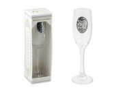 CQ07655 Pezsgős pohár fémcimkés 20 évszámos