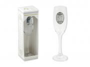 CQ07658 Pezsgős pohár fémcimkés 50 évszámos