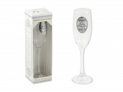 CQ07662 Pezsgős pohár fémcimkés Boldog Névnapot