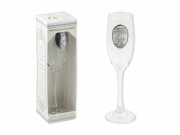 CQ07664 Pezsgős pohár fémcimkés Legjobb Horgász