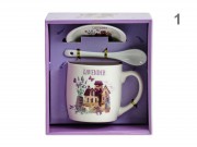 CQ07724 Bögre +alj +kiskanál Lavender 3,5dl