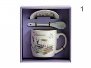 CQ07725 Bögre +alj +kiskanál Lavender 3,5dl