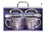 CQ07726 Bögre +alj +kiskanál macis levendulás 3,5dl 2+2+2db