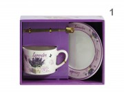 CQ07729 Bögre +alj +kiskanál Lavender 2dl