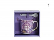 CQ07730 Bögre +kiskanál Levendulás macis 2dl 4f