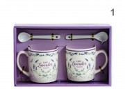 CQ07731 Bögre +kiskanál Like Lavender Taste 2dl 2+2db