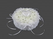 CQ07742 Esküvői rózsás gyűrűtartó 18cm