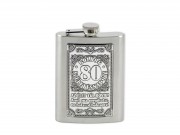 CQ07784 Flaska fémcimkés Boldog 80. Születésnapot 8oz