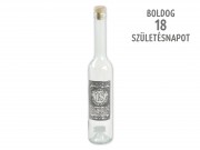 CQ07850 Svéd bordói palack Boldog 18. Születésnapot fémcimkés 500ml
