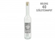 CQ07853 Svéd bordói palack Boldog 40. Születésnapot fémcimkés 500ml