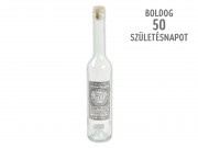 CQ07854 Svéd bordói palack Boldog 50. Születésnapot fémcimkés 500ml