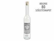 CQ07857 Svéd bordói palack Boldog 80. Születésnapot fémcimkés 500ml