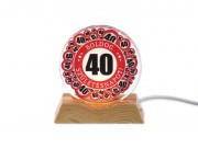 CQ07927 Világító dísz USB kábellel Boldog 40. Születésnapot 9cm