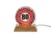CQ07931 Világító dísz USB kábellel Boldog 80. Születésnapot 9cm