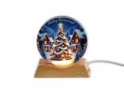 CQ08093 Karácsonyi világító dísz falu USB kábellel 9cm