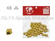 CQ3126 Szív arany 48db/1cm