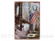 CQ3892 Fém tábla New York montázs 20x30cm