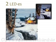 CQ4329 2 LEDes világító falikép téli táj 30cm