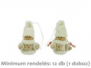 CQ4870 Kötött ruhás fiú-lány bézs 7cm 2f