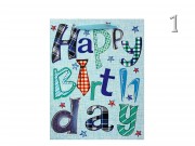 CQ5415 Ajándéktasak Happy Birthday kék nagy 26x32cm 4f