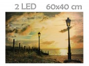 CQ5533 2 LEDes világító falikép tengerpart 60x40cm