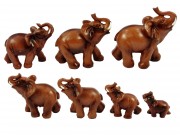 CQ6056 Elefánt figura szett barna 7db