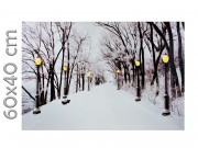 CQ6329 6 LEDes világító falikép havas utca 40x60cm
