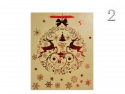 CQ6650 Karácsonyi dísztasak natúr/piros nagy 26x10x32cm 4f