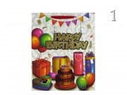 CQ6688 Ajándéktasak Happy Birthday glitteres 26x10x32cm 4f