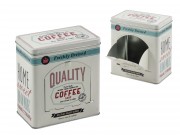 CQ7767 Fémdoboz ablakos Quality Coffee 16x18cm